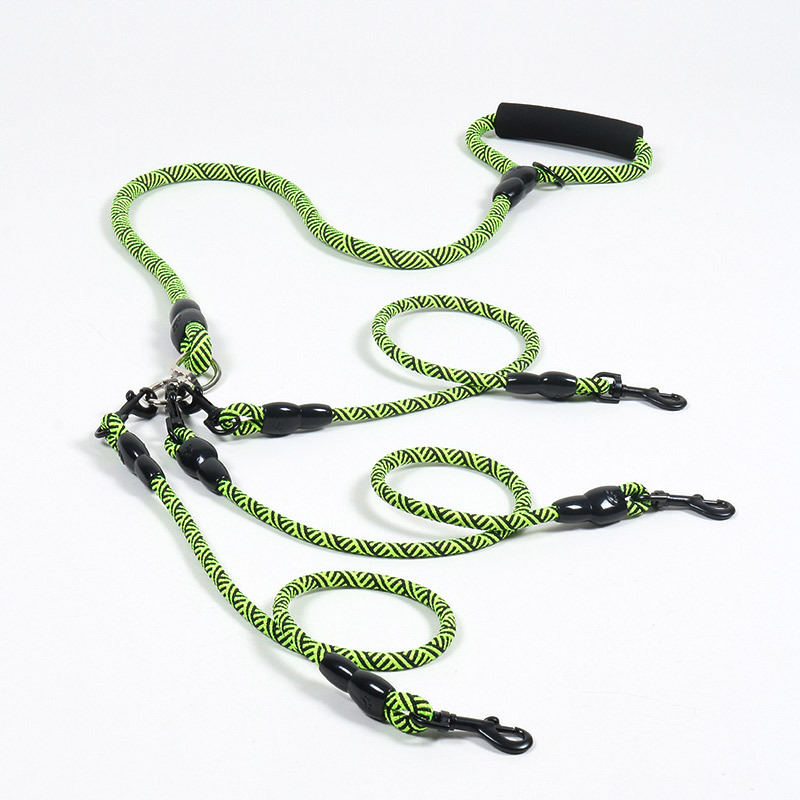 Retractable Dog Leash - Trela de nylon com três cabeças,