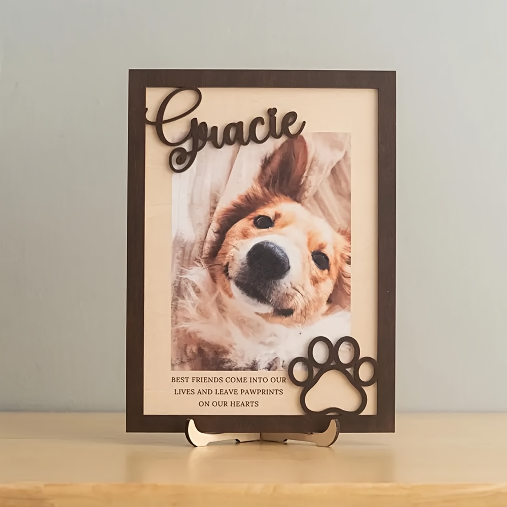 Pet Supplies Outlet - Porta-Retrato de Madeira Personalizável para Pets