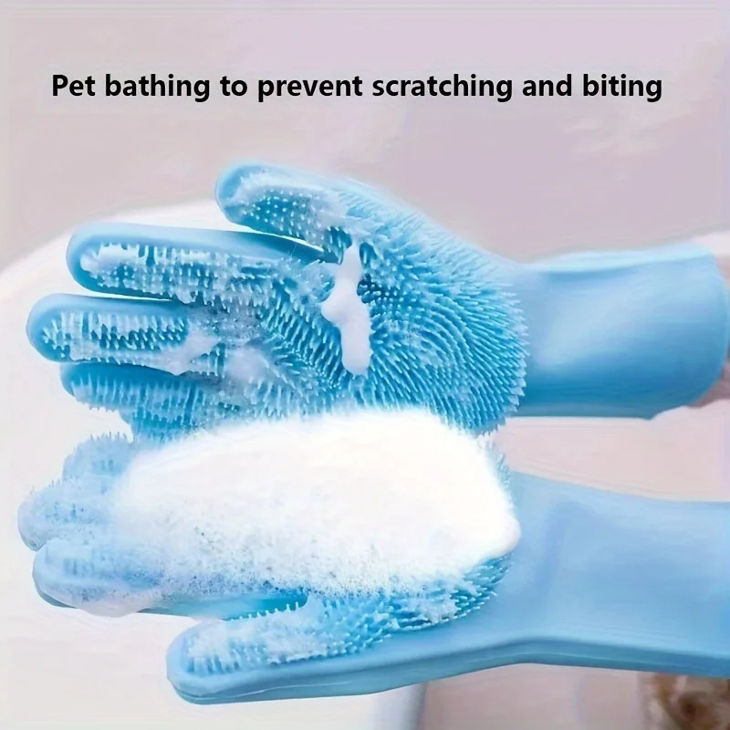 Pet Hair Remover Brush - Luvas de Silicone Multifuncionais para Cuidado